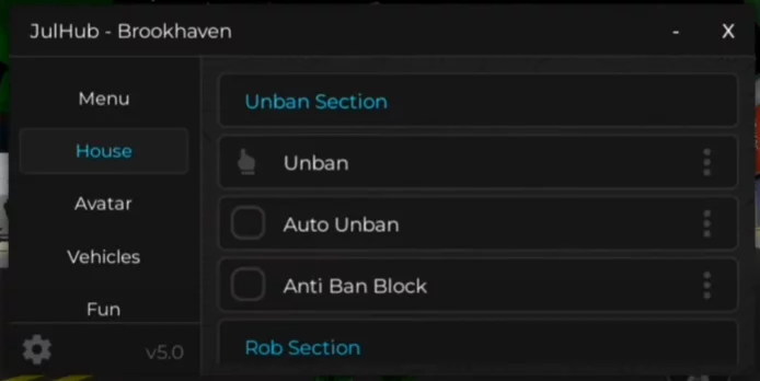 Brookhaven Script Jul hub - Auto Unban, Avatar, Troll
