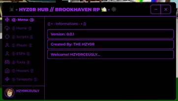 HYZ0R HUB Brookhaven RP Mobile Script Pastebin